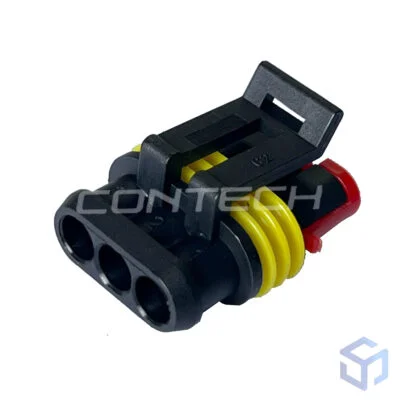 CONECTOR SUPER SEAL 3 VIAS FÊMEA P/ TERMINAL FÊMEA (COD. TE: 282087-1)