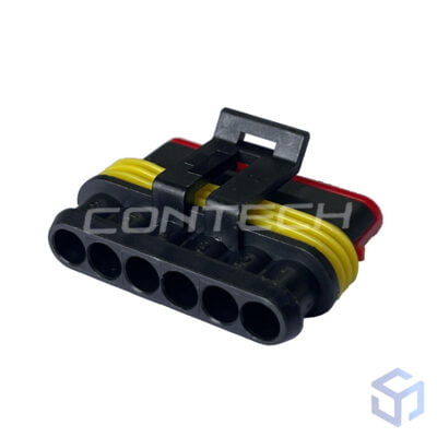 CONECTOR SUPER SEAL 6 VIAS P/ TERMINAL FÊMEA (COD: TE 106108-9)