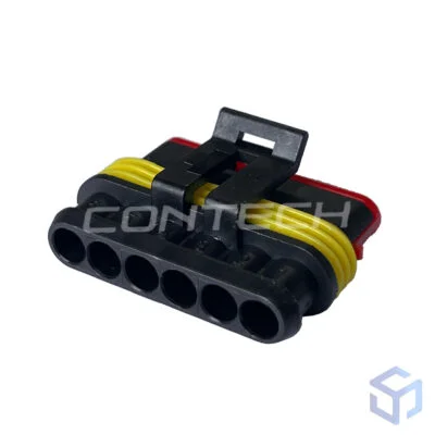 CONECTOR SUPER SEAL 6 VIAS P/ TERMINAL FÊMEA (COD: TE 106108-9)