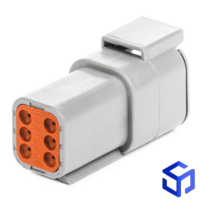 CONECTOR DTM 6 VIAS MACHO (COD. DEUTSCH: DTM04-6P)