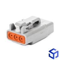 CONECTOR DTM 3 VIAS FÊMEA (COD.  DEUTSCH: DTM06-3S)