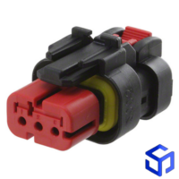 CONECTOR AMPSEAL 3 VIAS FÊMEA VERMELHO