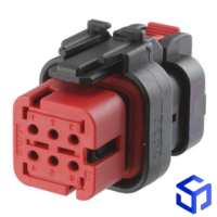 CONECTOR AMPSEAL 6 VIAS FÊMEA VERMELHO